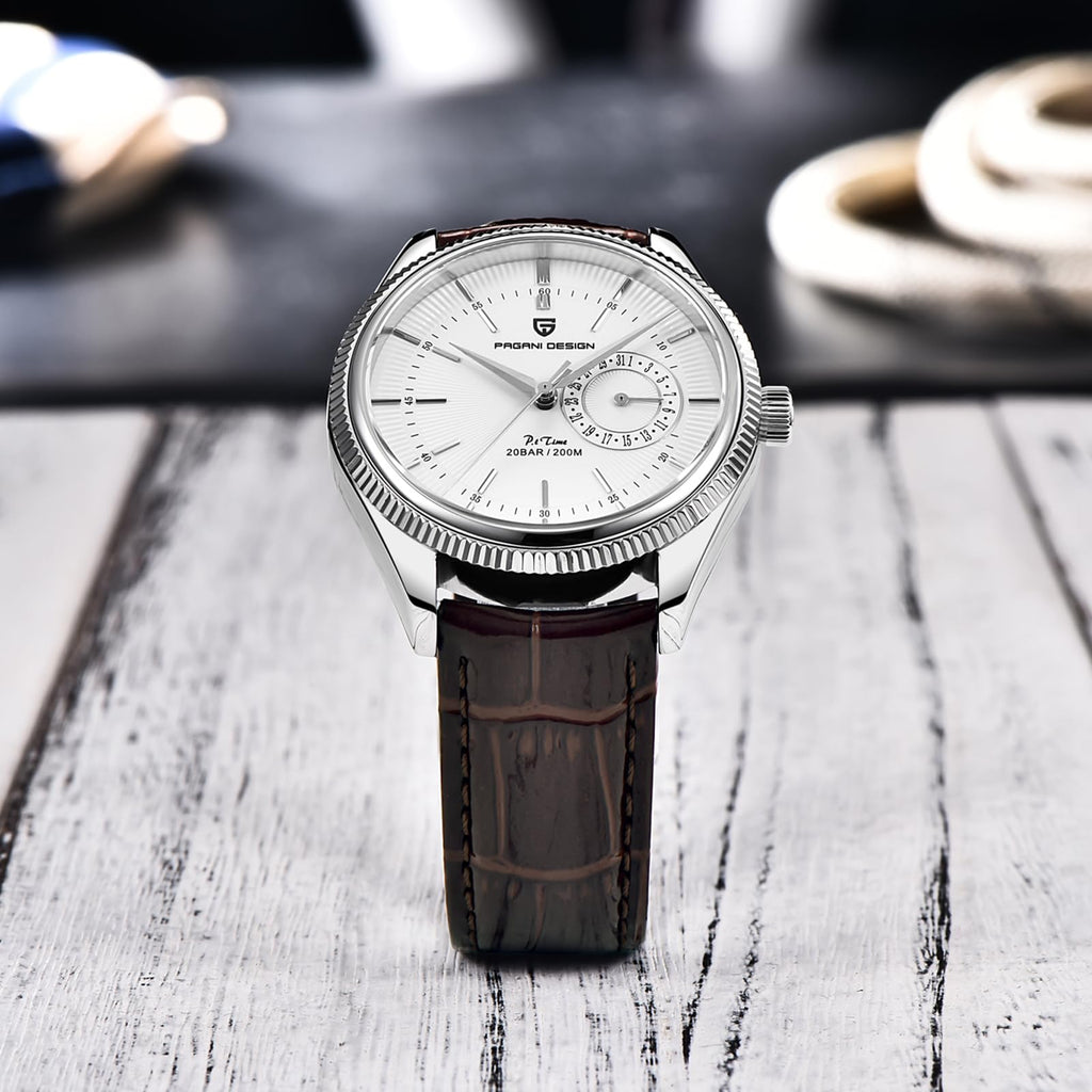 40mm Stainless Steel Quartz Wristwatch with Date Display B9162