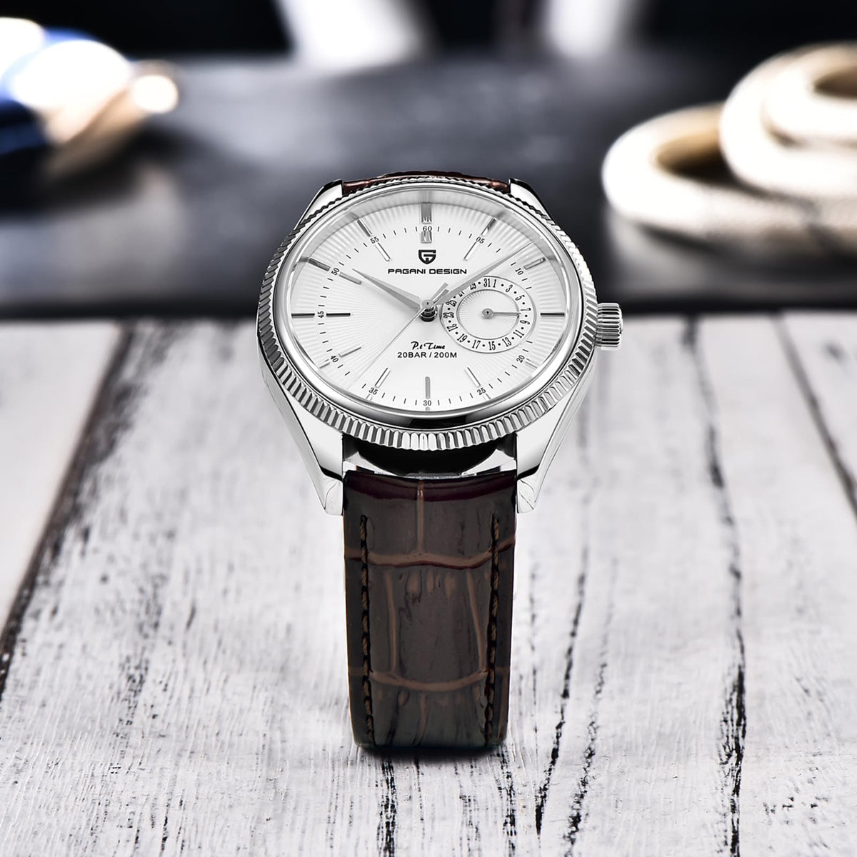 40mm Stainless Steel Quartz Wristwatch with Date Display B9162