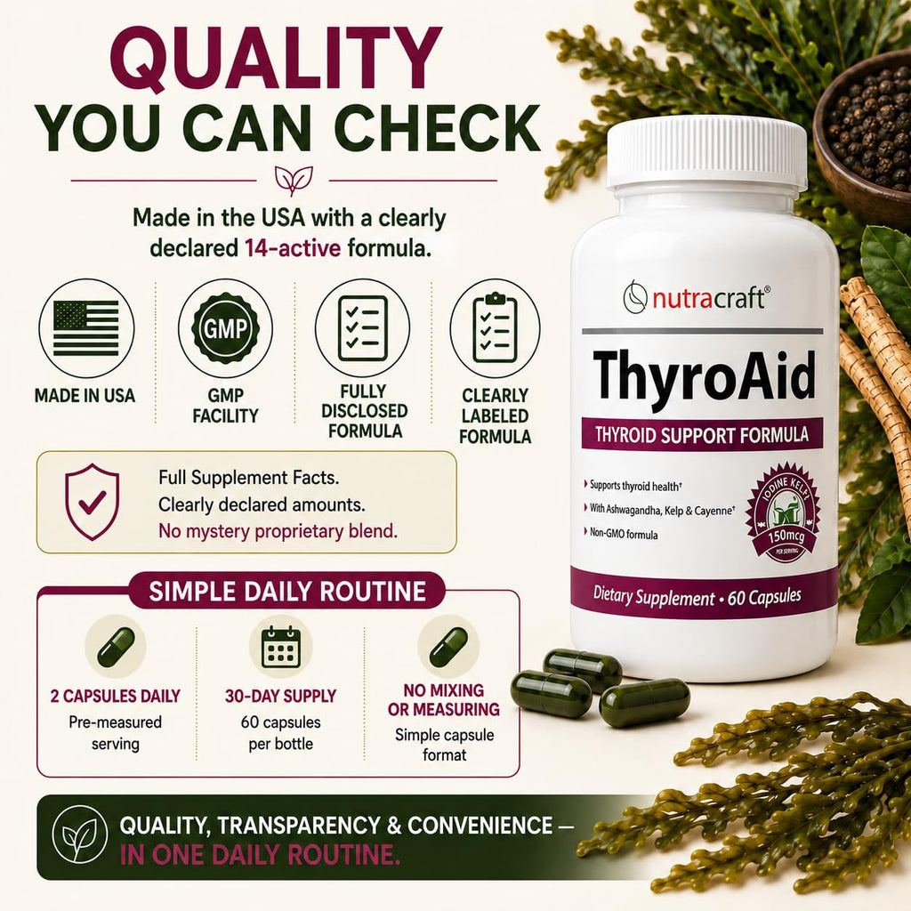 Thyroid Support with Iodine & Selenium, 60 Capsules N417026
