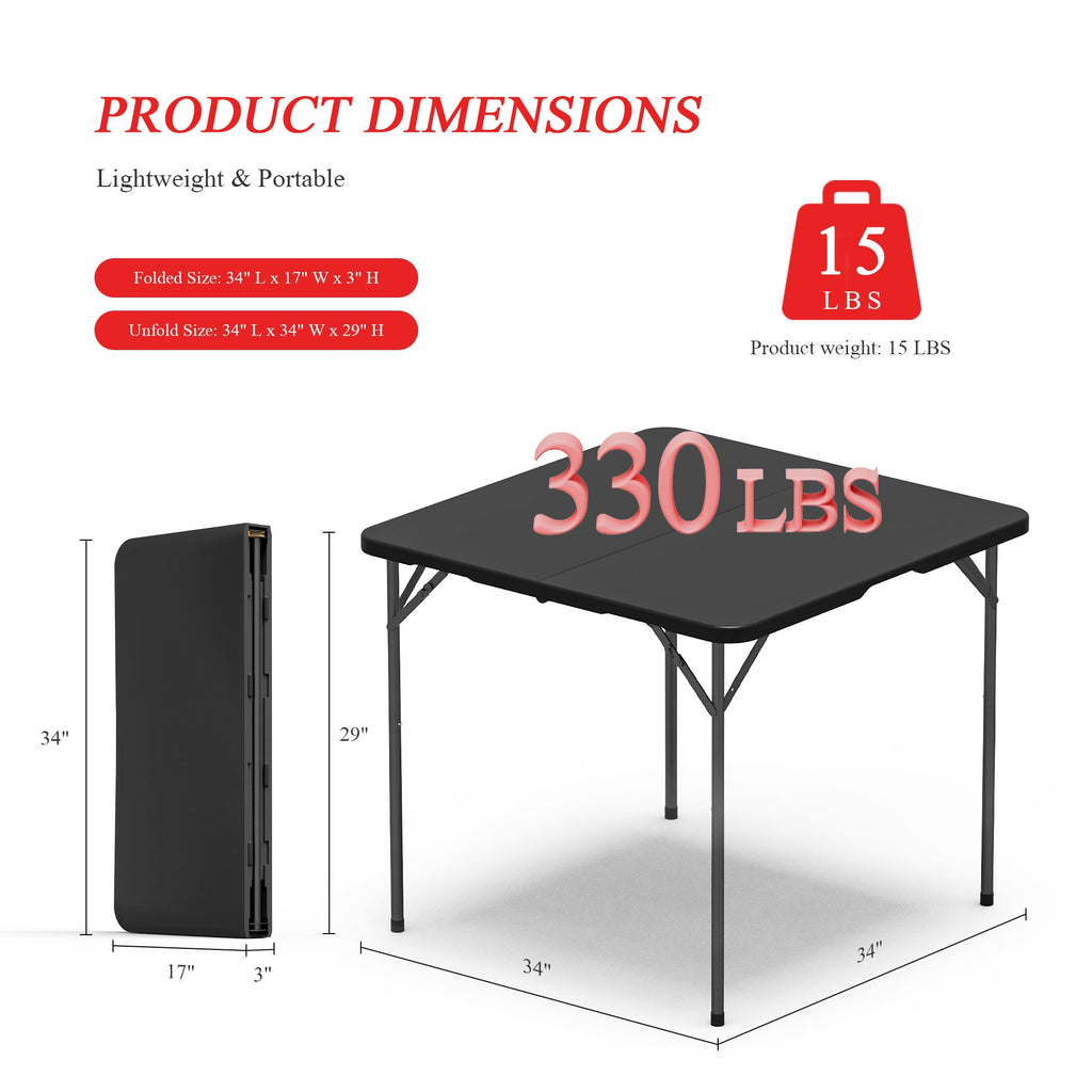 34" Square Folding Card Table 2 Pack H876001