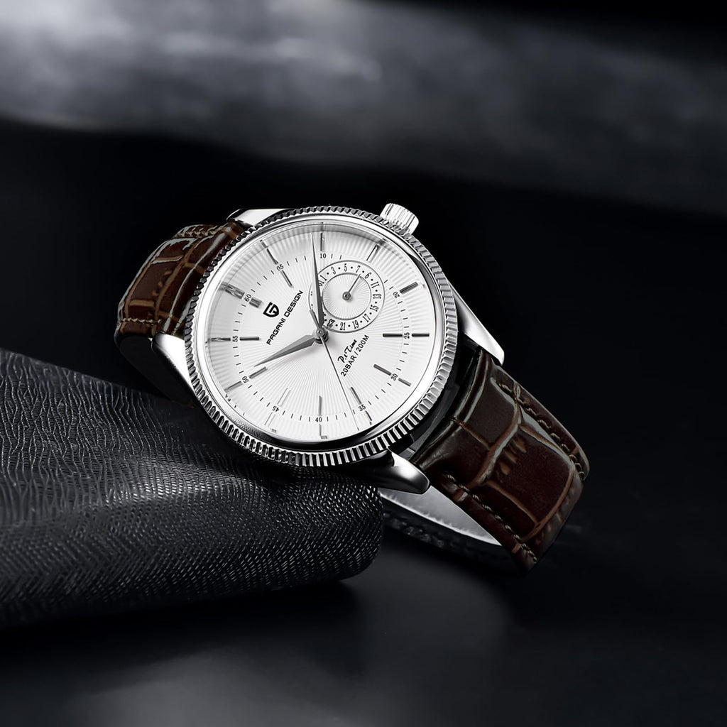 40mm Stainless Steel Quartz Wristwatch with Date Display B9162
