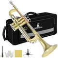 Brushed Finish Standard Brass Bb Trumpet Set with Hard Case I594