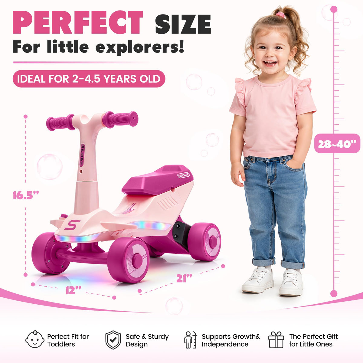 Electric Baby Balance Bike with Bubble Machine J4671