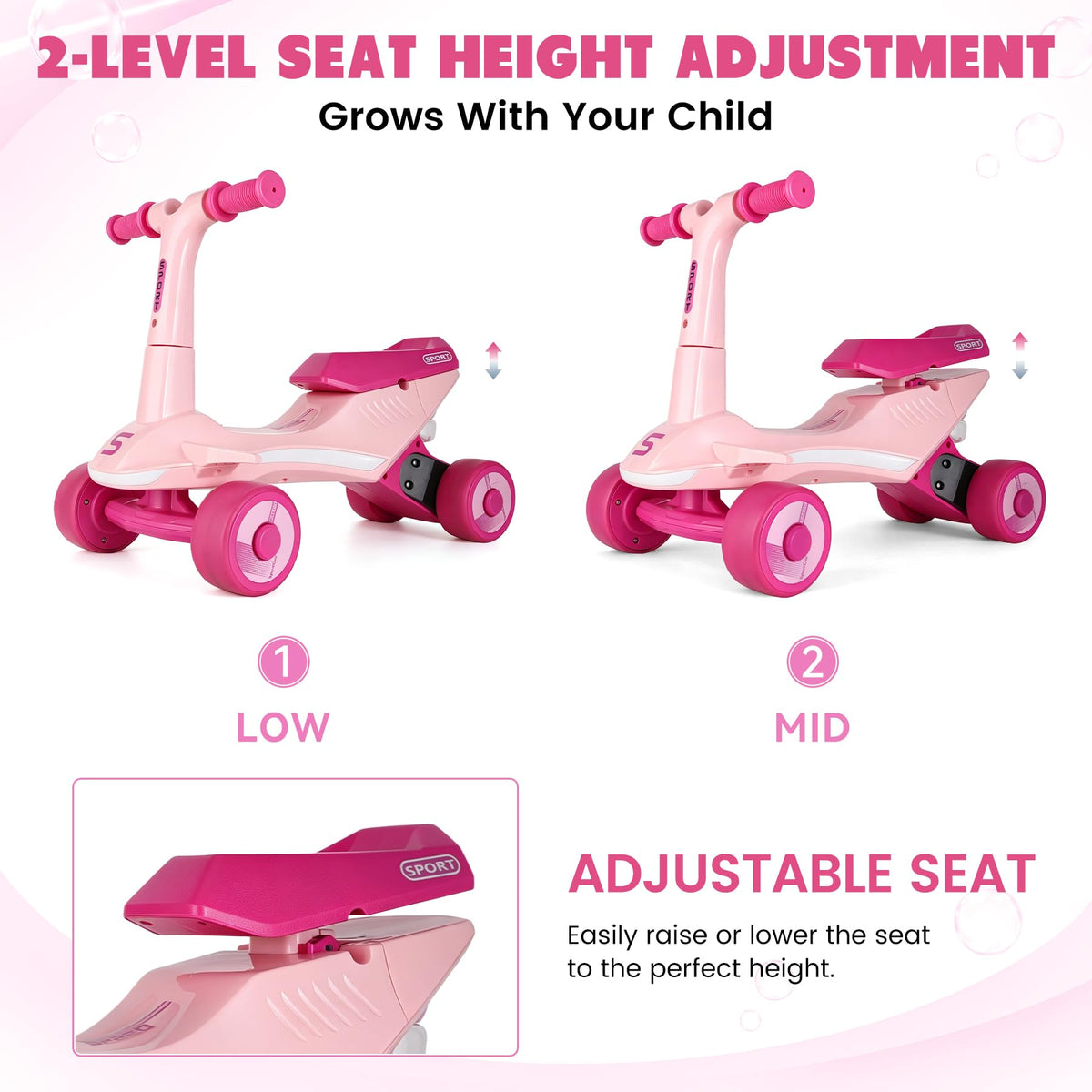 Electric Baby Balance Bike with Bubble Machine J4671