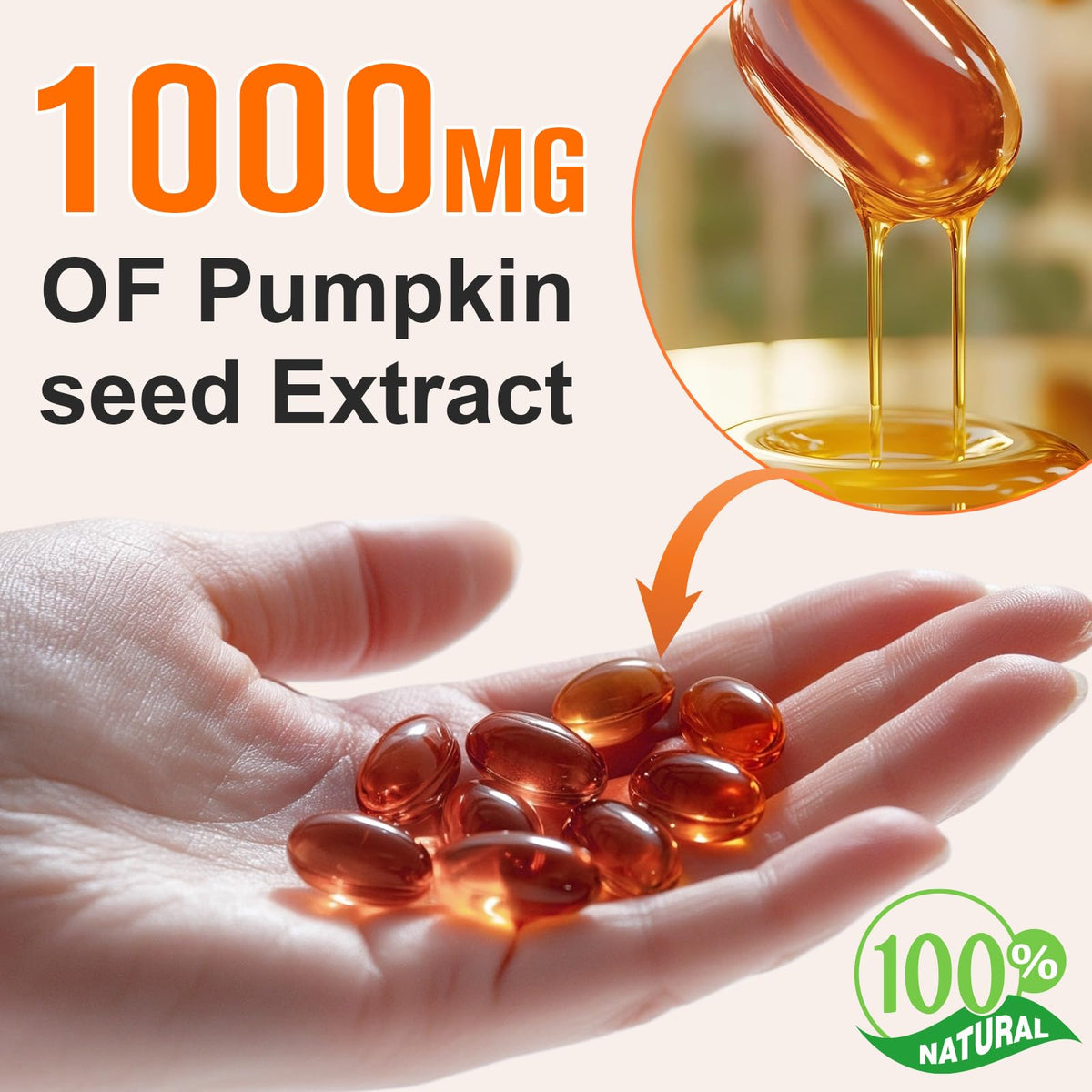Pumpkin Seed Oil Capsules 1000mg 300 Softgels U135
