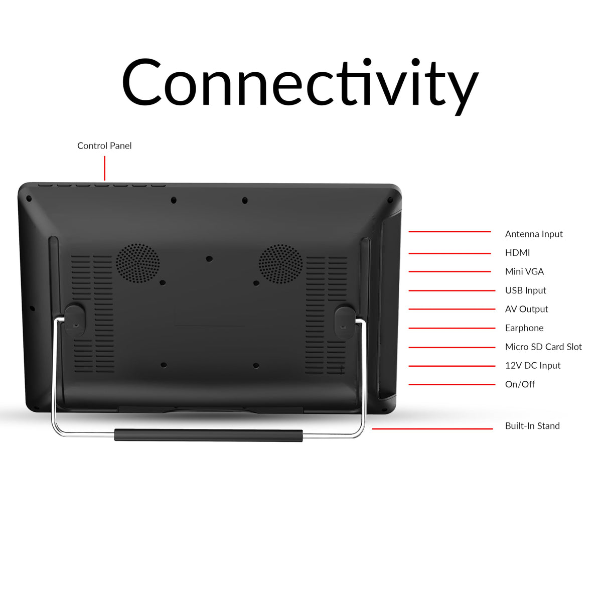 12-inch Portable LED TV with Rechargeable Battery and Remote Control R5601