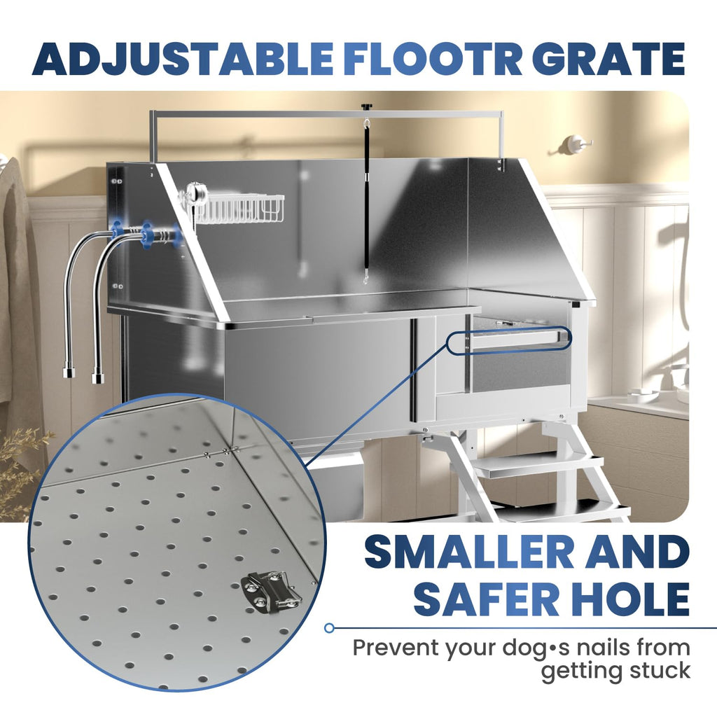 46" Stainless Steel Dog Washing Station with Storage Drawer I150899