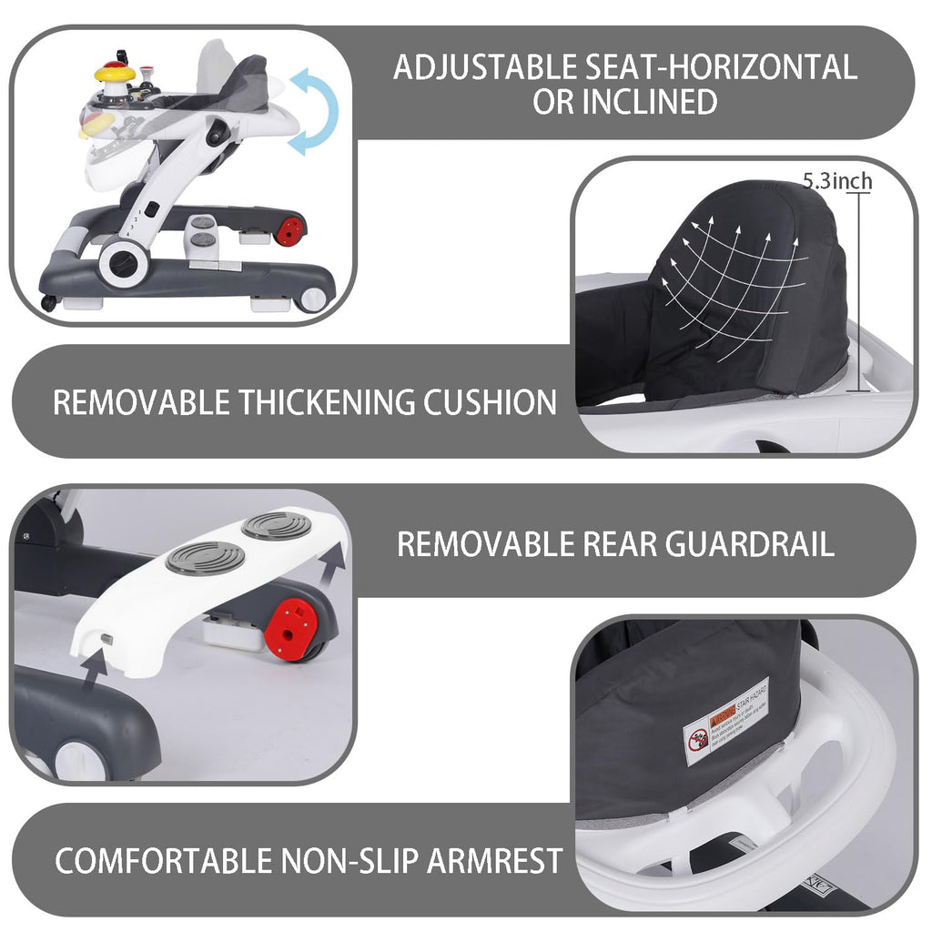 5 in 1 Baby Activity Walker with Wheel, Music & Lights F94944