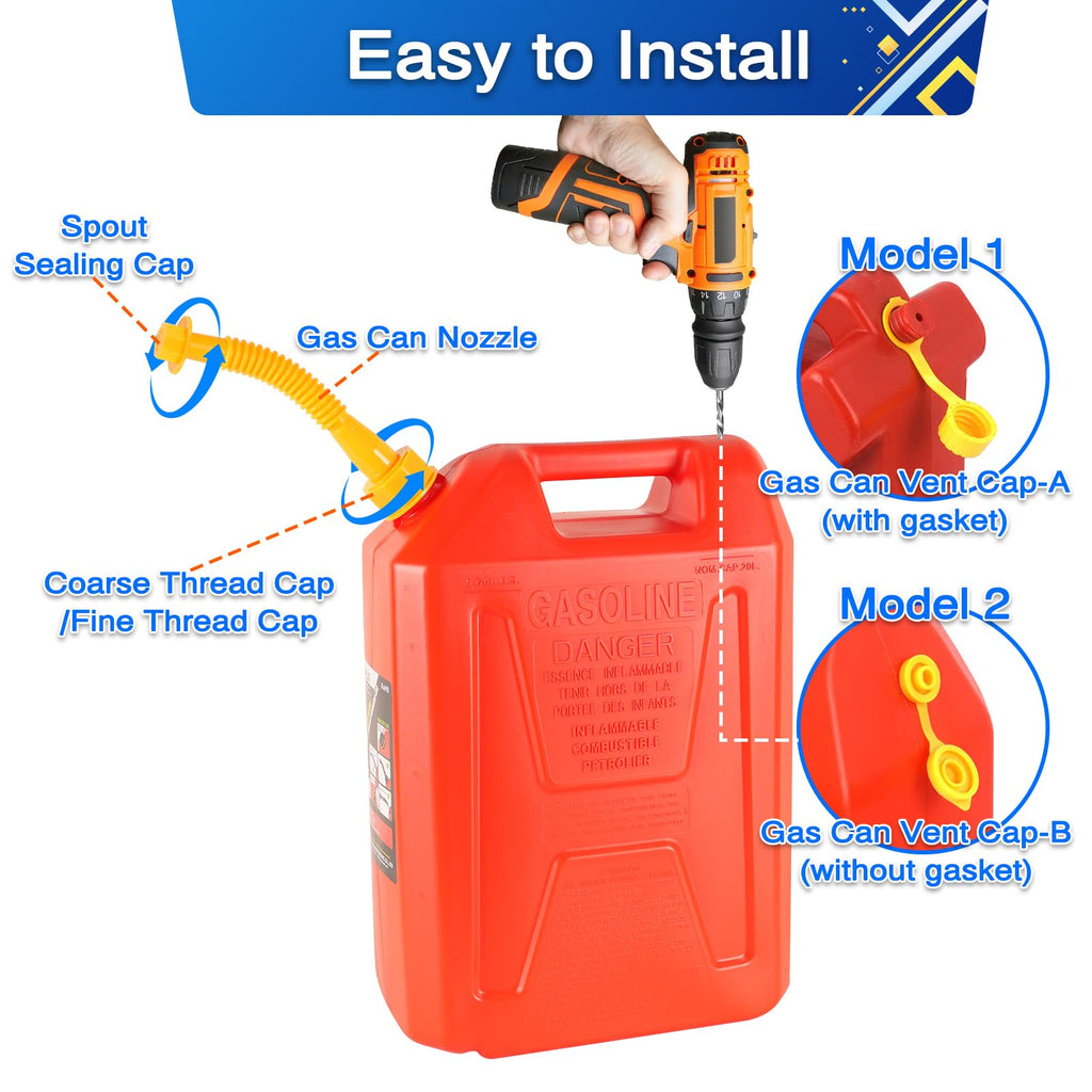 Gas Can Spout Replacement with Vent Caps J58872