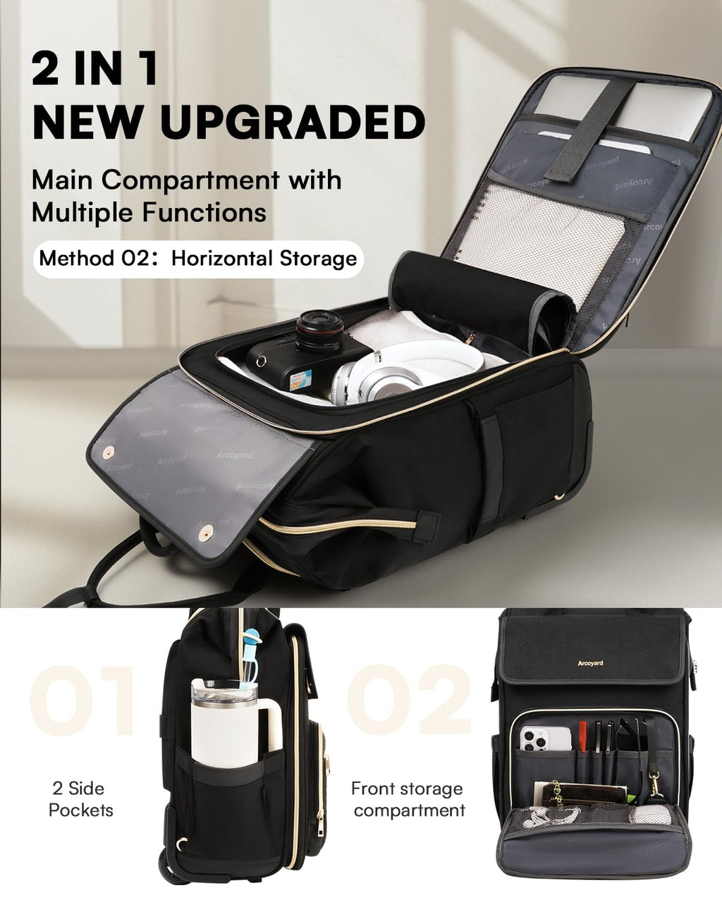 Rolling Laptop Backpack with Wheels G53487