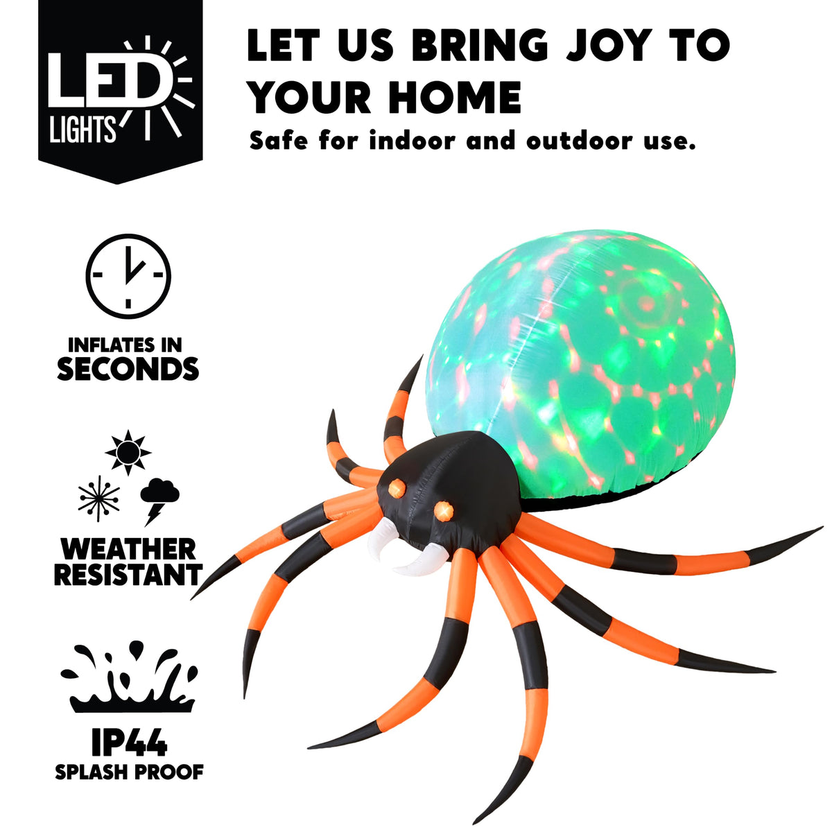8 FT Inflatable Giant Spider Outdoor Decoration R711
