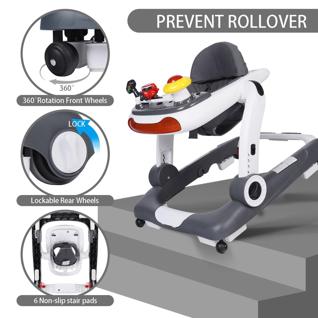 5 in 1 Baby Activity Walker with Wheel, Music & Lights F94944