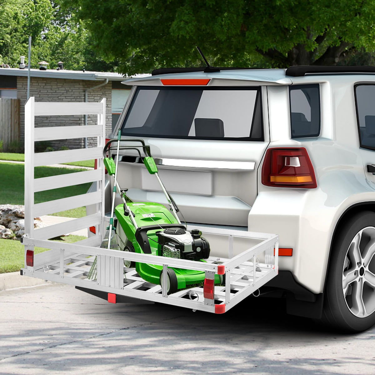 50"x 29.5" Aluminum Hitch Cargo Carrier with Ramp P6285