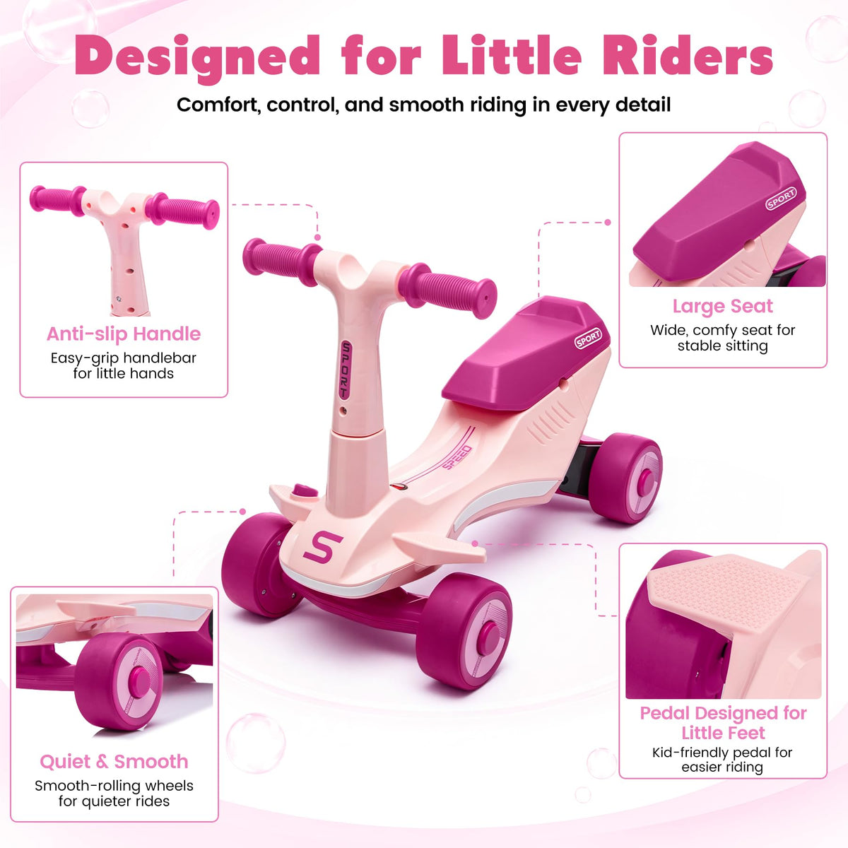 Electric Baby Balance Bike with Bubble Machine J4671