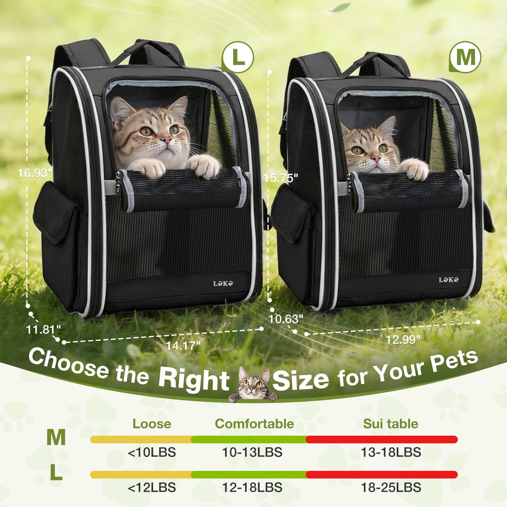 Dog Carrier Backpack for Small Medium Dogs Cats up to 18 lbs, Breathable Pet Backpack Carrier with 3 Entrances F4707