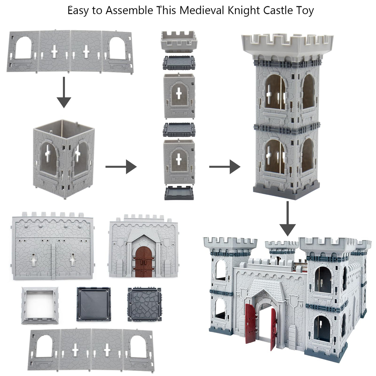 Medieval Castle Toy Knights Army Men Playset O40516