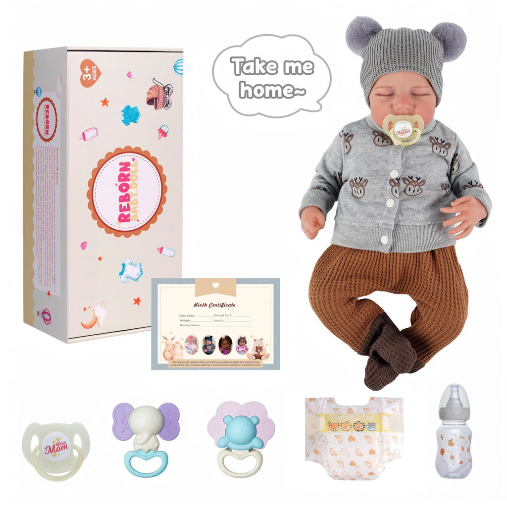 20 Inch Full Vinyl Closed-Eye Newborn Baby Doll F155