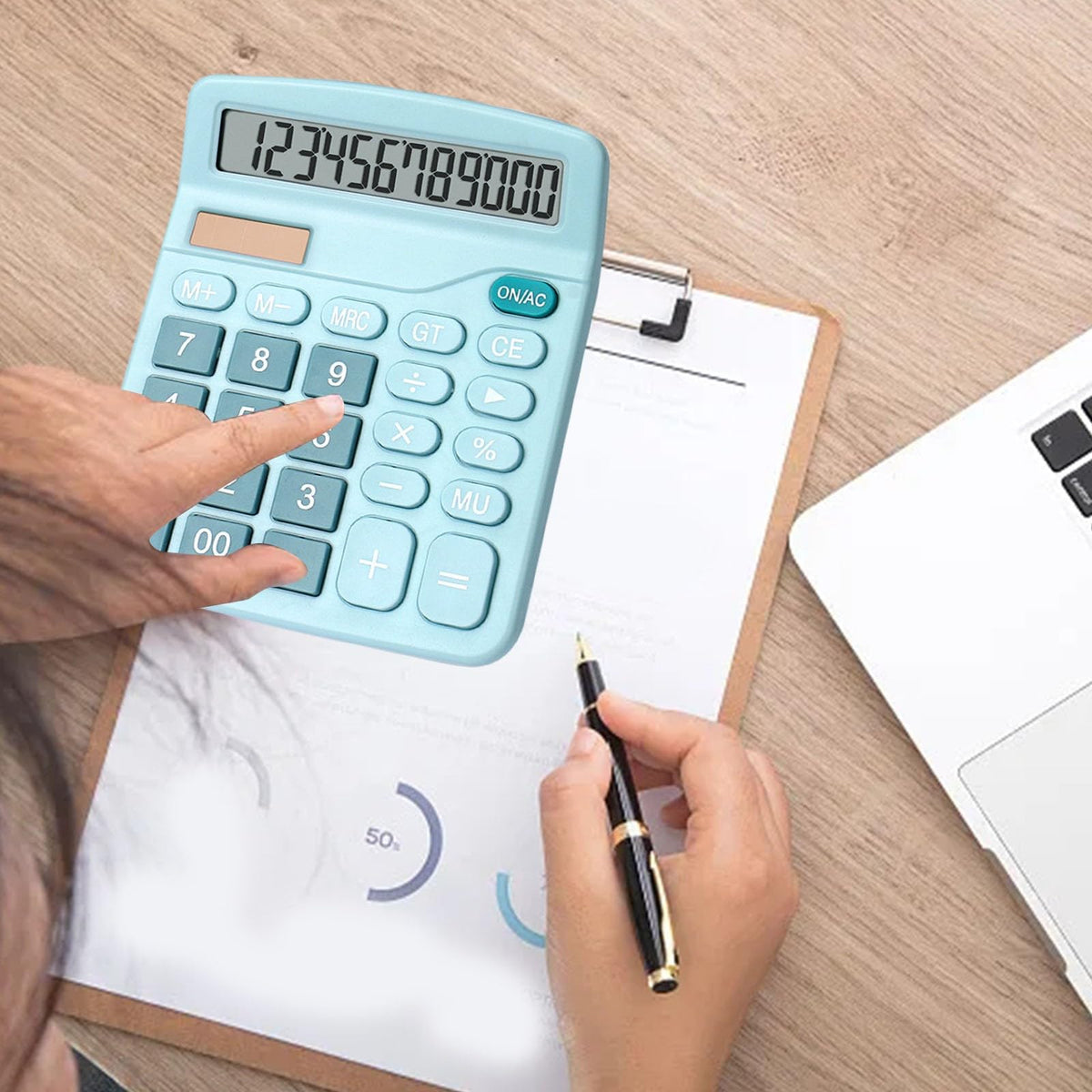 Big Buttons 12 Digits Large LCD Display Battery & Solar Powered Standard Function Calculator A19382