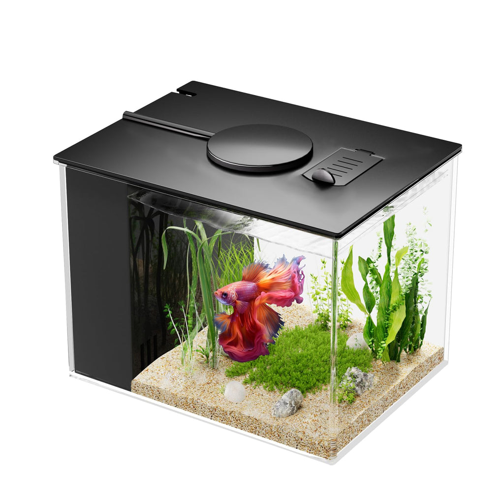Betta Fish Tank 1 Gal Acrylic Nano Aquarium Kit Black B878598