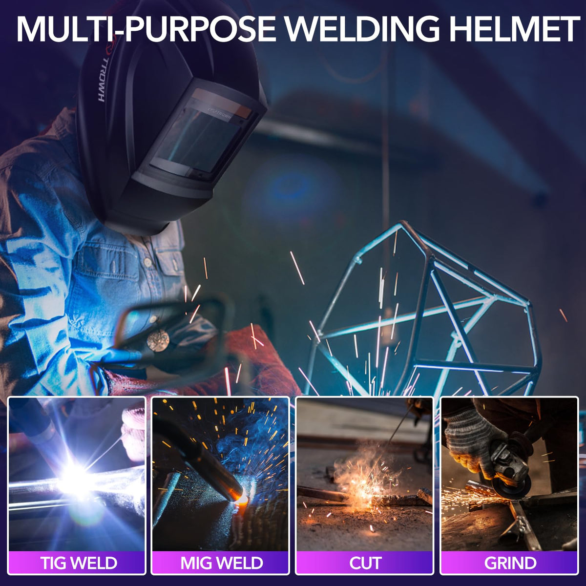 Auto Darkening Solar Powered Welding Helmet N67541