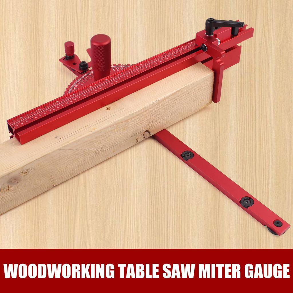 Aluminum Precision Miter Gauge with T-Track Fence and Flip Stop N95519