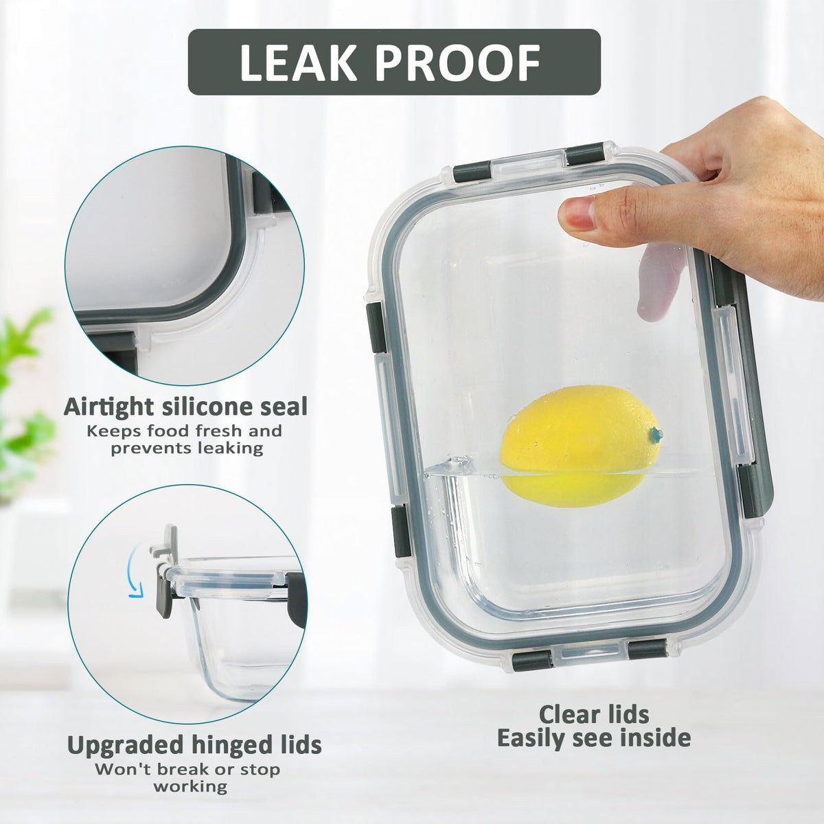 30 oz Glass Food Storage Containers with Lids A71166