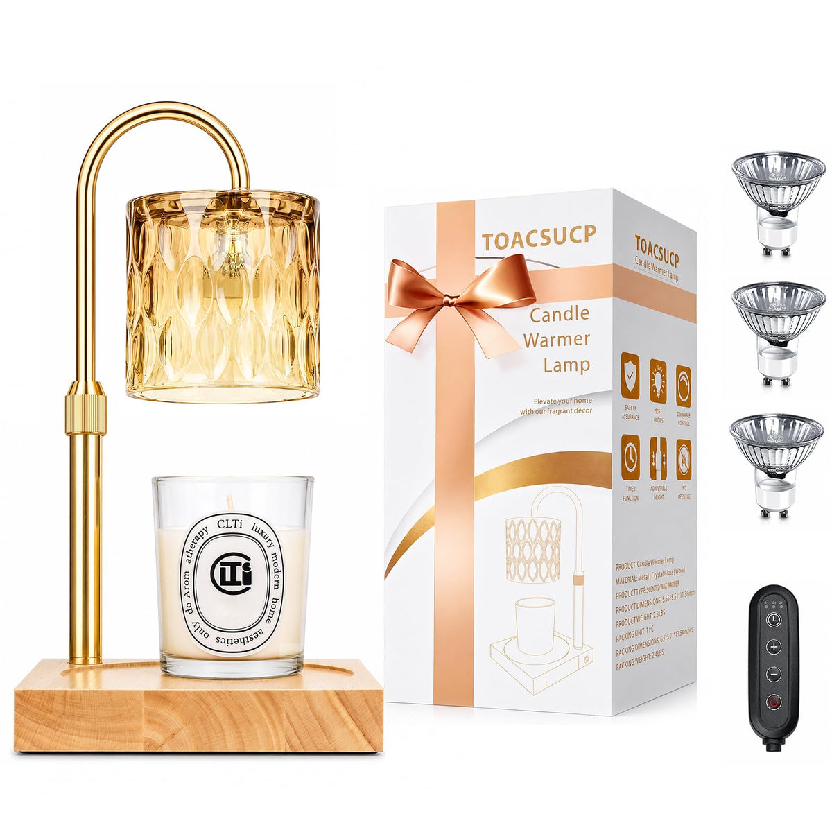 Adjustable Dimmable Candle Warmer Lamp with Timer F919