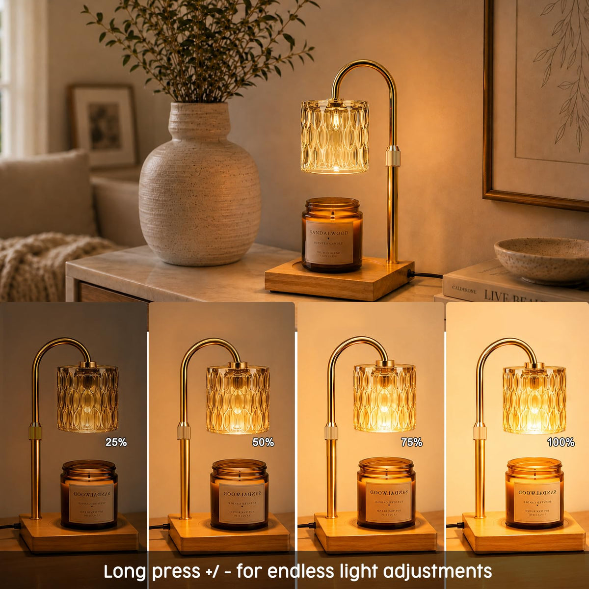 Adjustable Dimmable Candle Warmer Lamp with Timer F919
