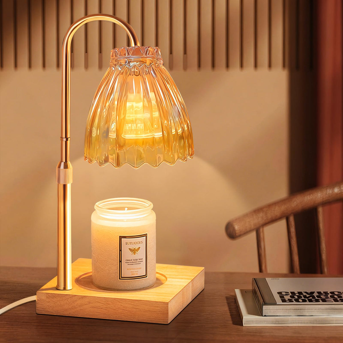 Dual Bulbs Dimmable Adjustable Height Candle Warmer H77861