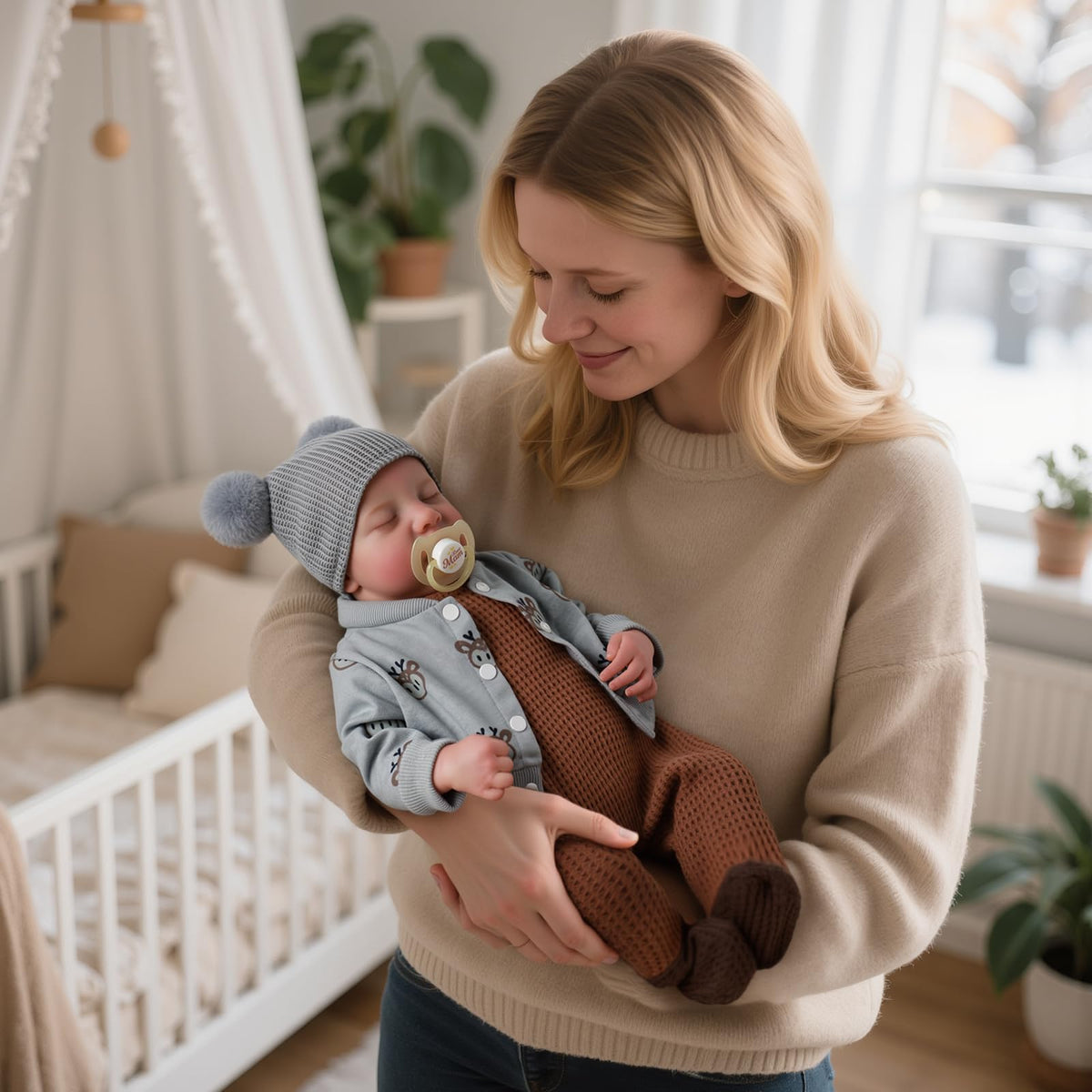 20 Inch Full Vinyl Closed-Eye Newborn Baby Doll F155