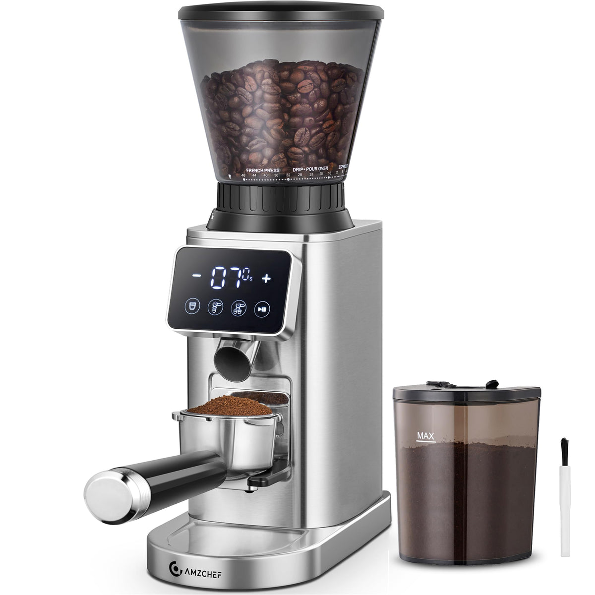Burr Coffee Grinder, 48 Settings, Metallic Silver S82802
