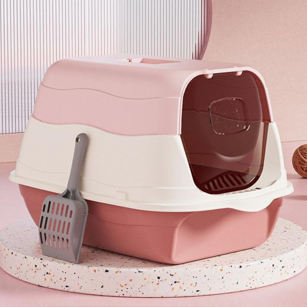 Cat Litter Box with Lid with Litter Scoop X51947