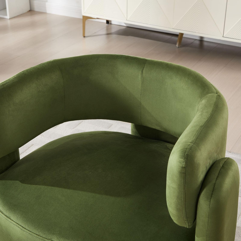 Set of 2 Green Upholstered Accent Chairs with Arms R927776