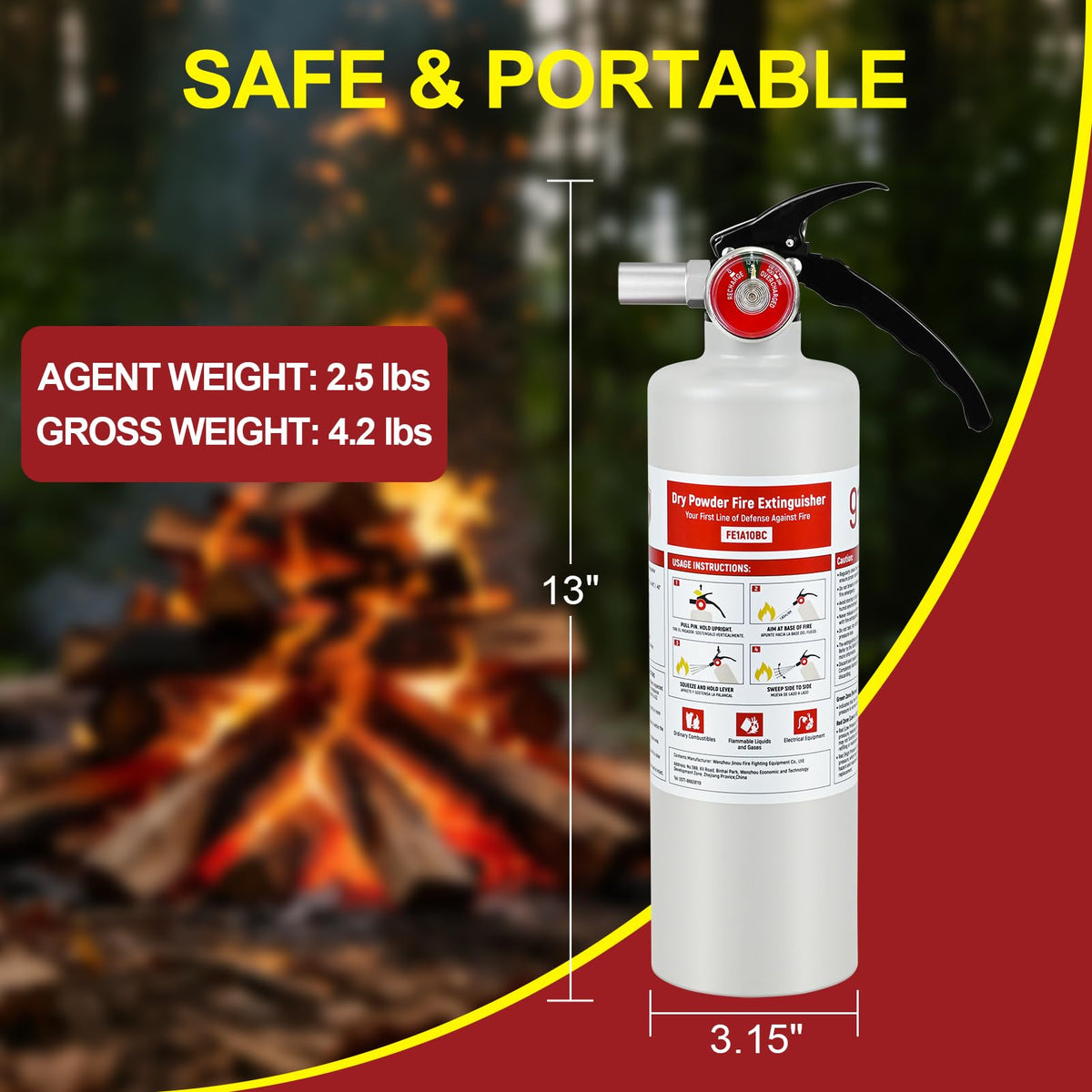 2 Pack 2.5lb ABC Fire Extinguishers C531455