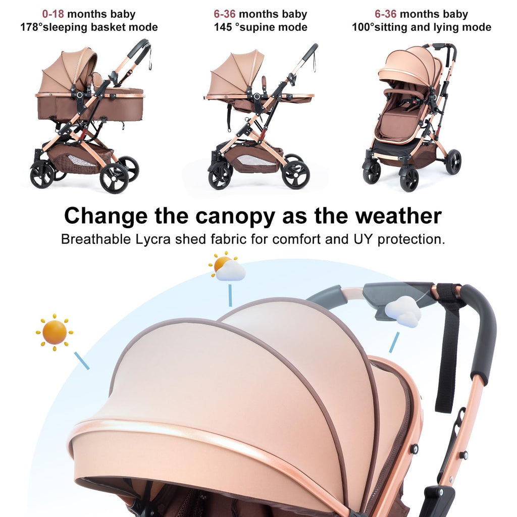 Reversible 2 in 1 Foldable Baby Stroller with Adjustable Backrest A27193