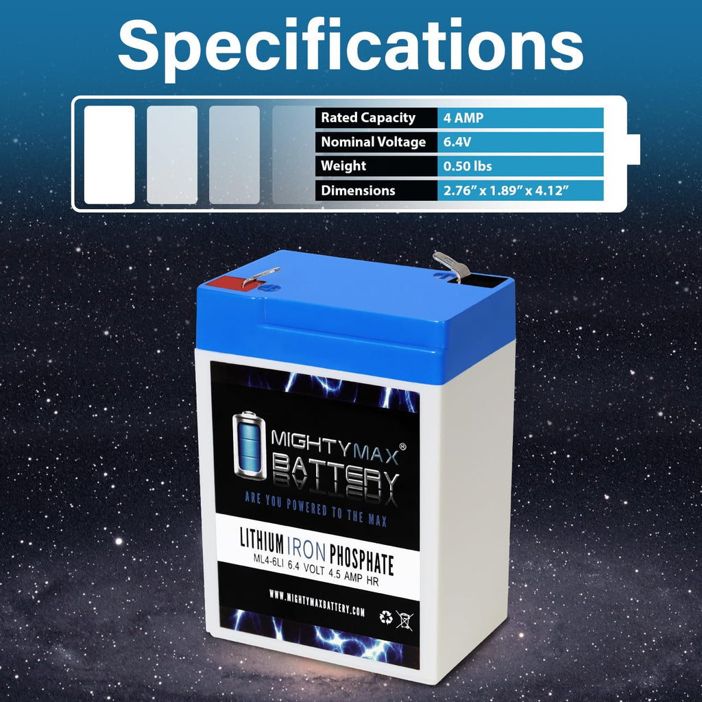 6V 4.5AH Lithium Replacement Battery X308080