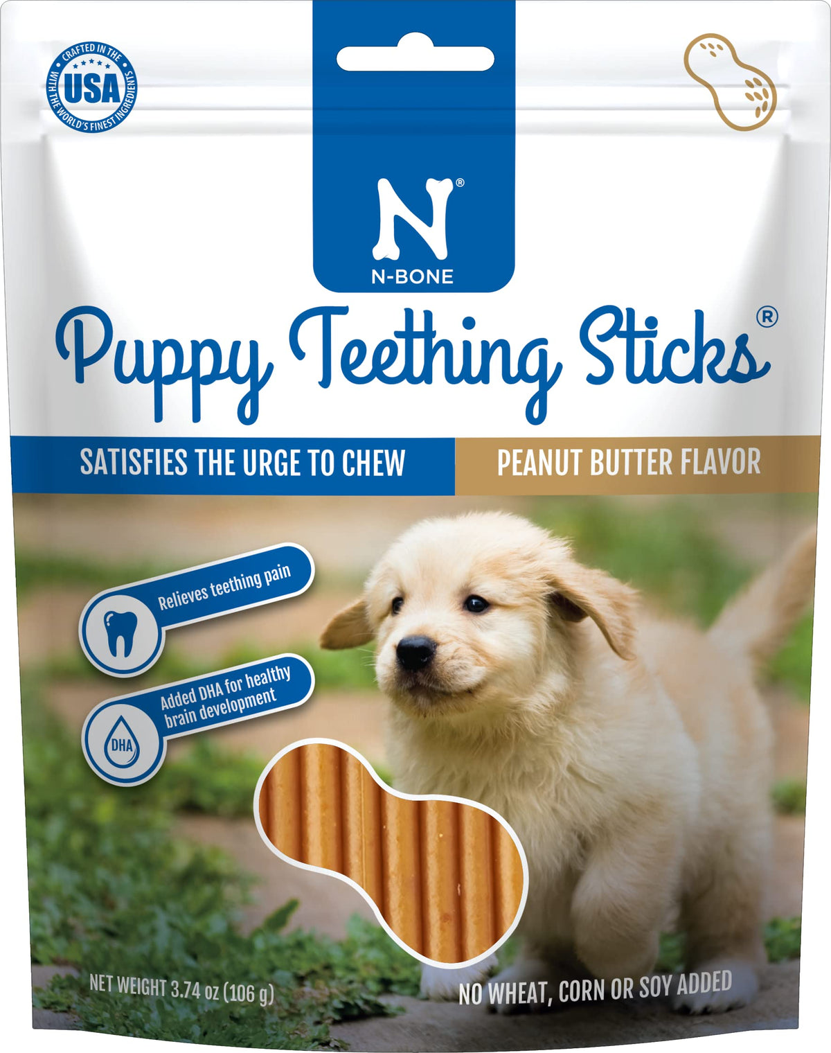 Peanut Butter Flavor Natural Puppy Chew Sticks 3.7oz C48180