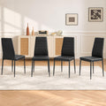 Black PU Leather Dining Chairs Set of 4 F9474
