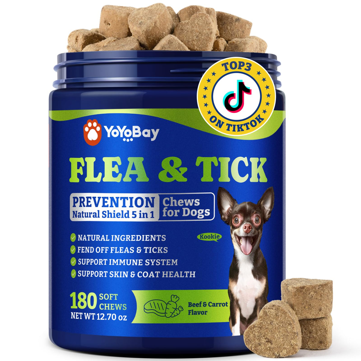 Flea & Tick Prevention for Dogs Chewables V4755