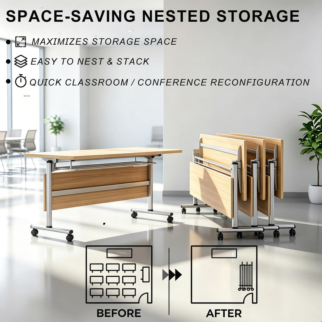 Folding Conference Table with Lock Casters C14652