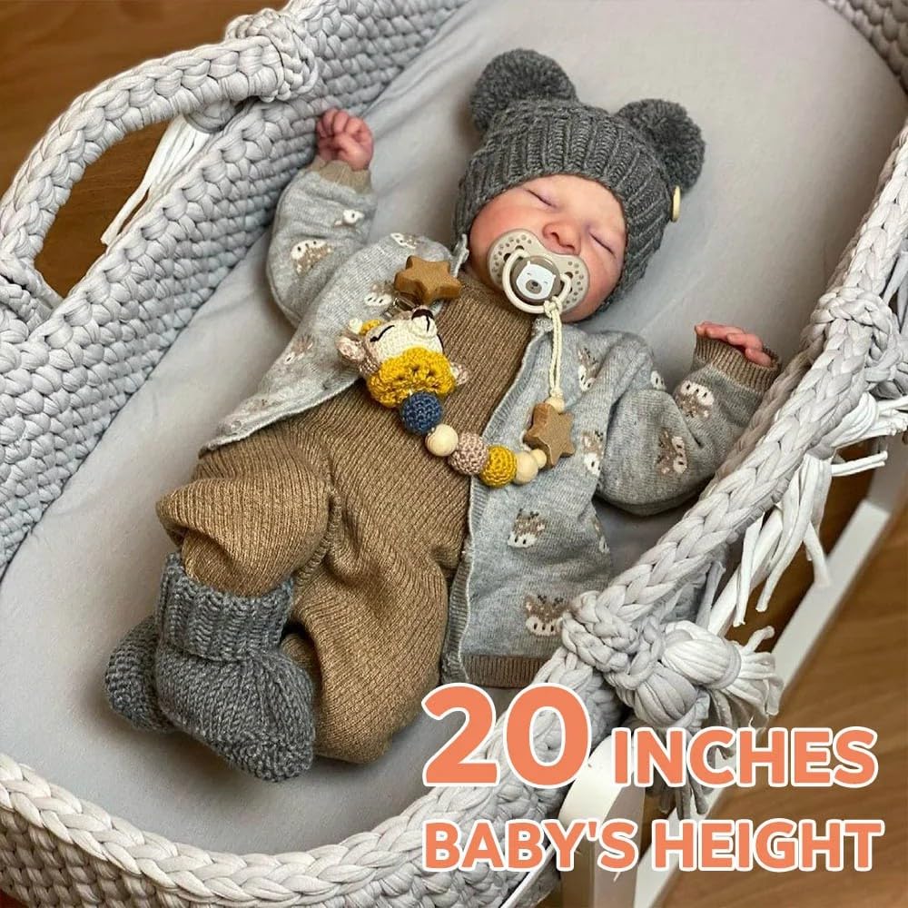 20 Inch Full Vinyl Closed-Eye Newborn Baby Doll F155