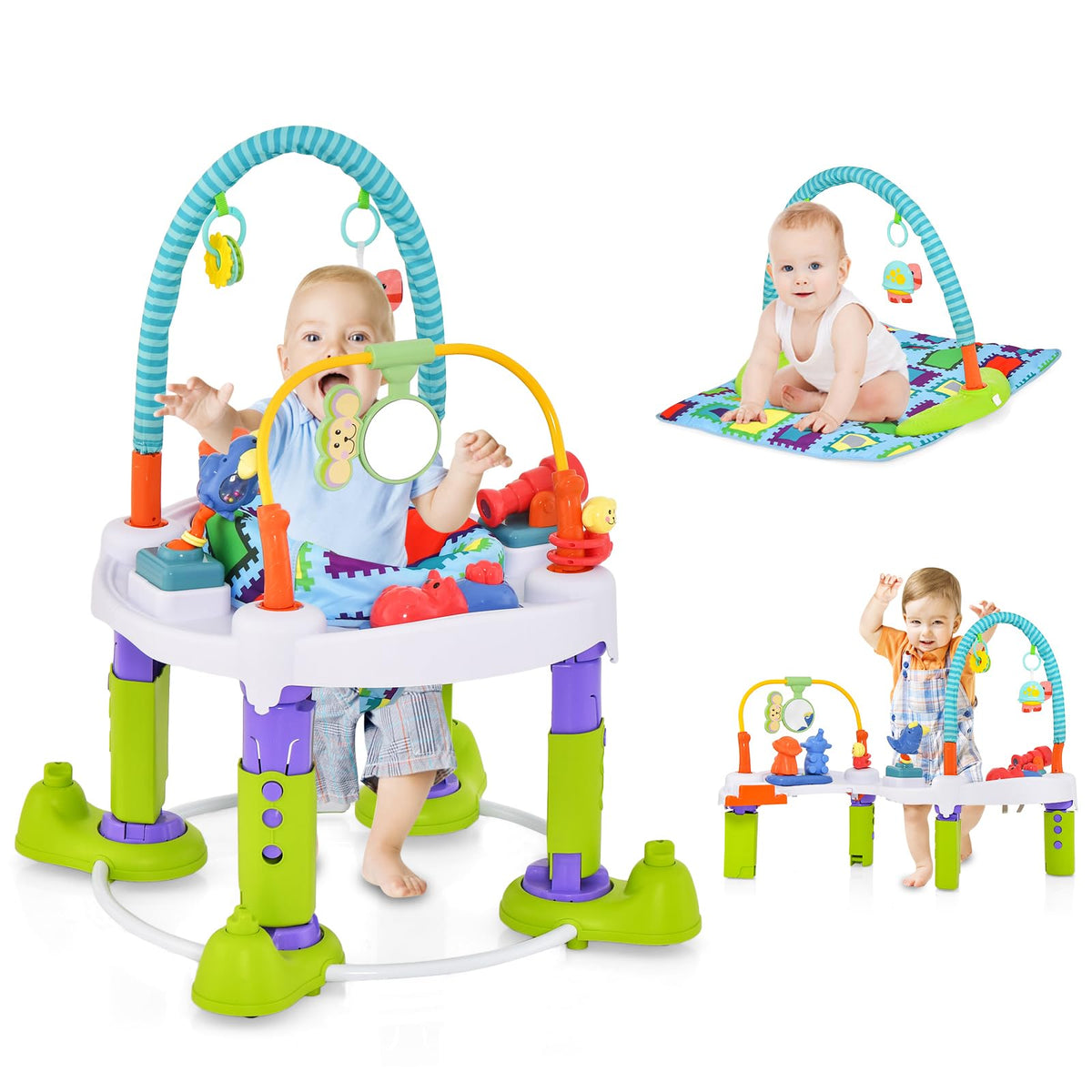 4 in 1 Baby Bouncer Activity Center with Playtime Mat and Activity Table G28591