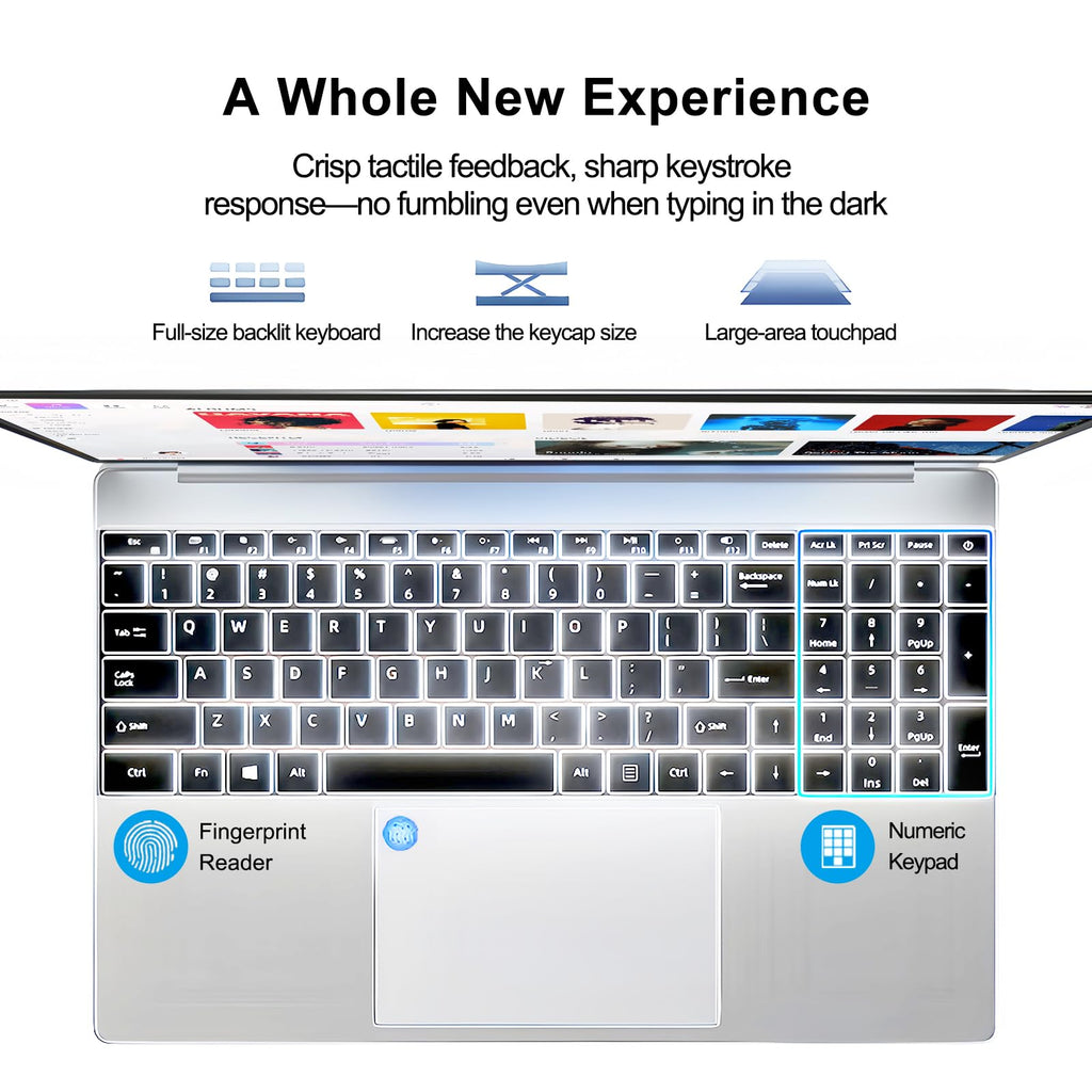 15.6 Inch Laptop 8GB RAM 512GB SSD 1080P FHD IPS W372