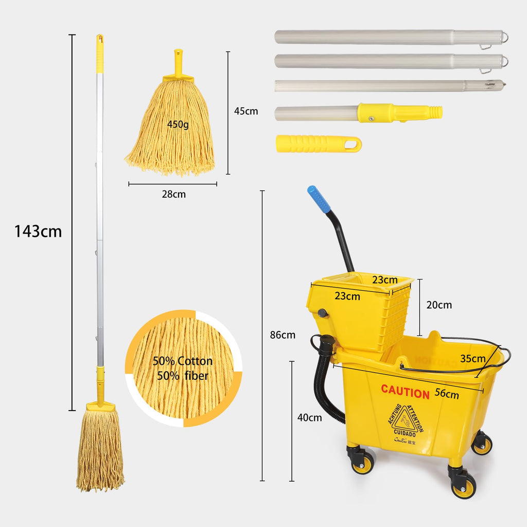 35-Qt Mop Bucket with Wringer & Drain Hose N42582