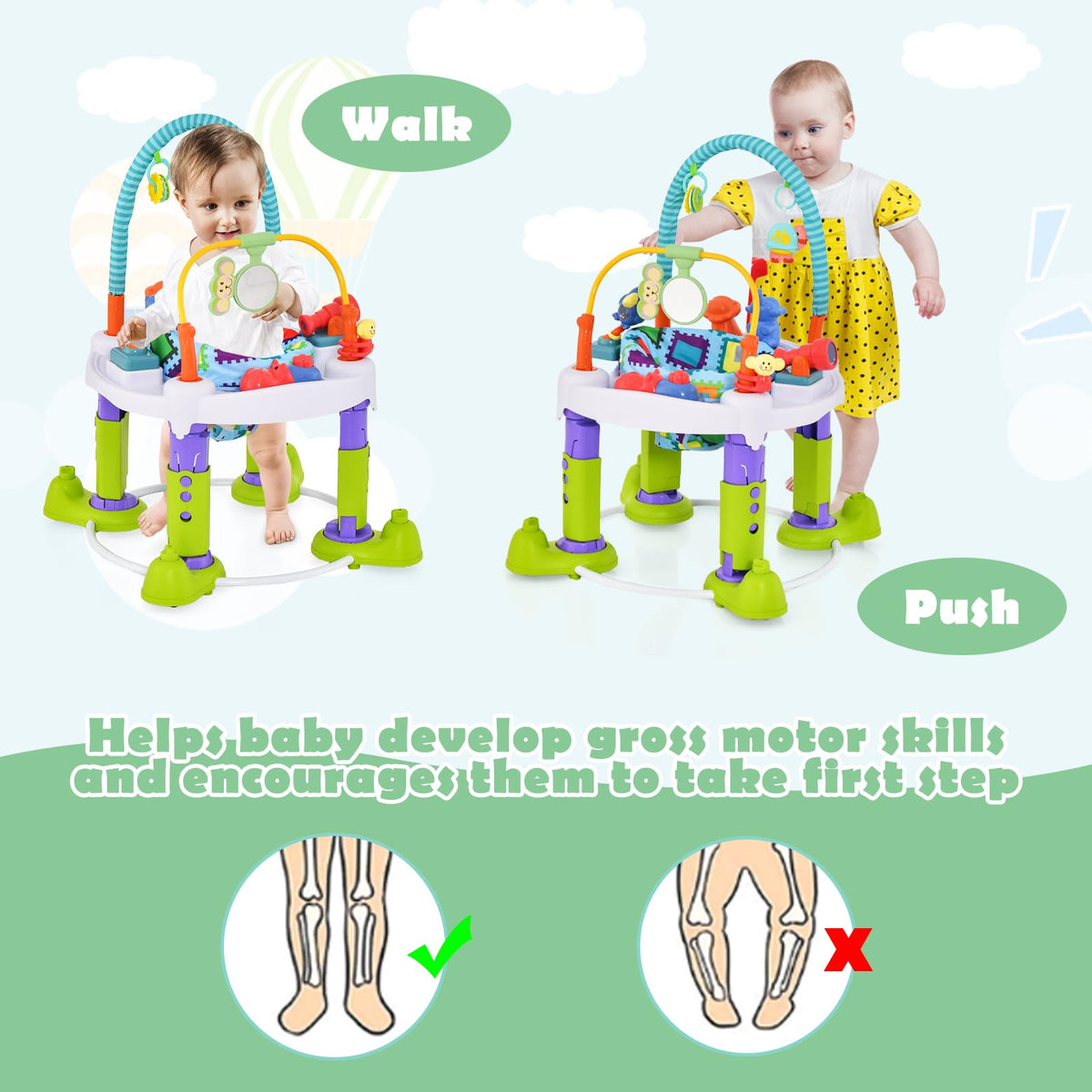 4 in 1 Baby Bouncer Activity Center with Playtime Mat and Activity Table G28591