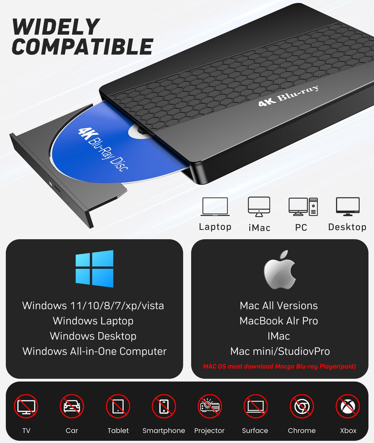4k Blu Ray Drive with Carry Case G13421