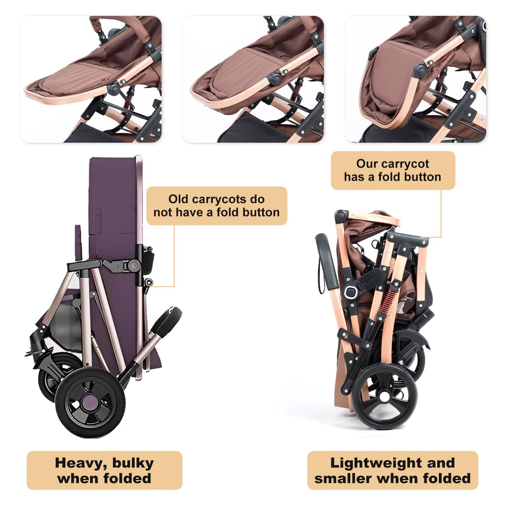 Reversible 2 in 1 Foldable Baby Stroller with Adjustable Backrest A27193
