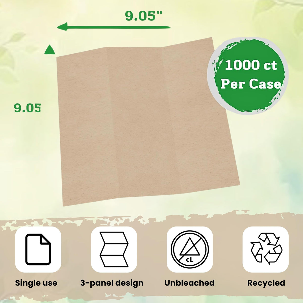 Brown Unbleached Z-Fold Paper Towels 1000ct Z9914