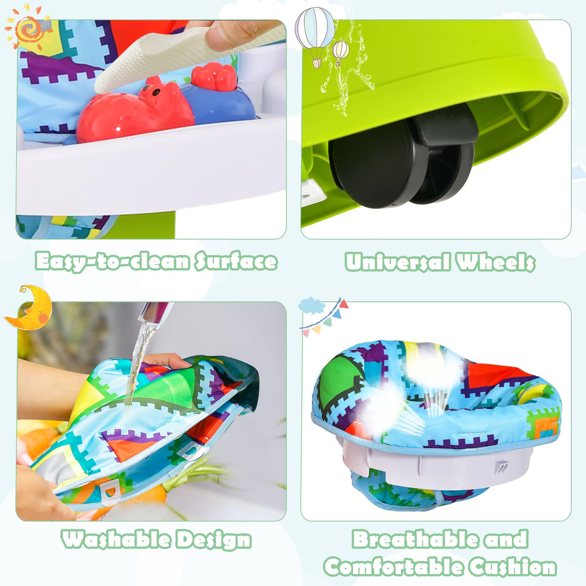 4 in 1 Baby Bouncer Activity Center with Playtime Mat and Activity Table G28591