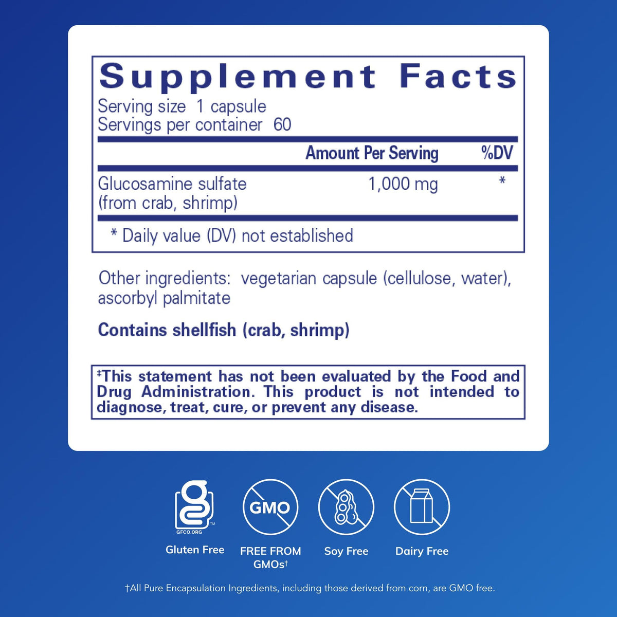Glucosamine Sulfate 1,000 mg, 60 Capsules K169172